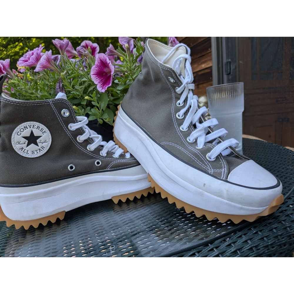 CONVERSE Run Star Hike Plaform Sneakers Boots Men's 8.5 Women's 10 Unisex Khaki
